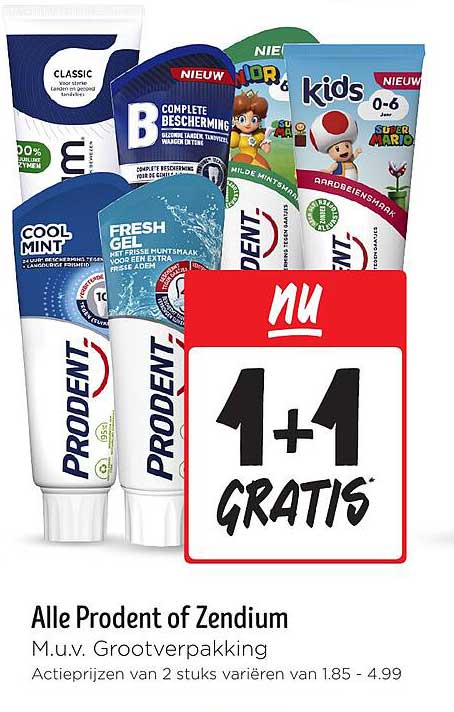 Alle Prodent of Zendium M.u.v. Grootverpakking