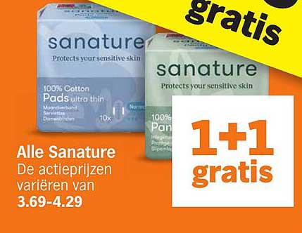 Alle Sanature De actieprijzen variëren van 3.69-4.29