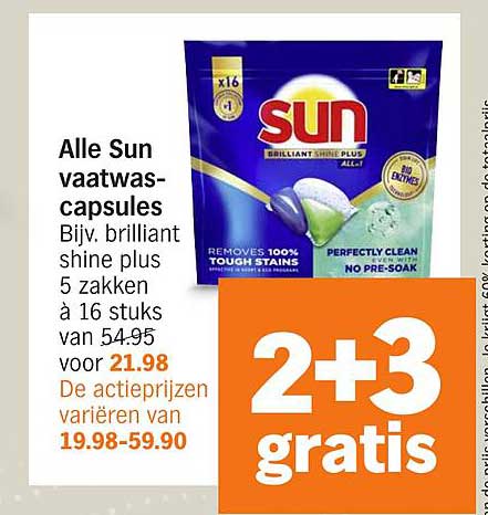 Alle Sun vaatwascapsules
