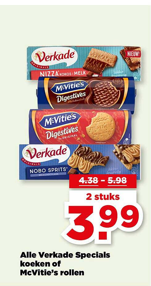 Alle Verkade Specials koeken of McVitie's rollen