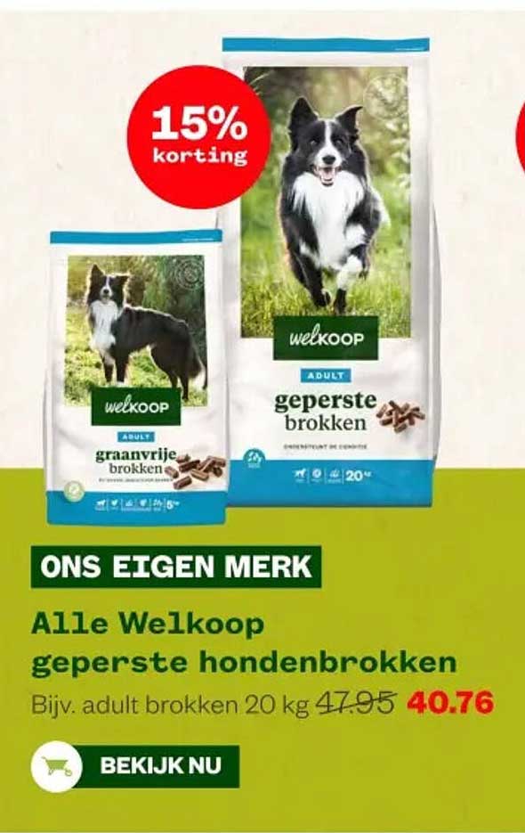 Alle Welkoop geperste hondenbrokken