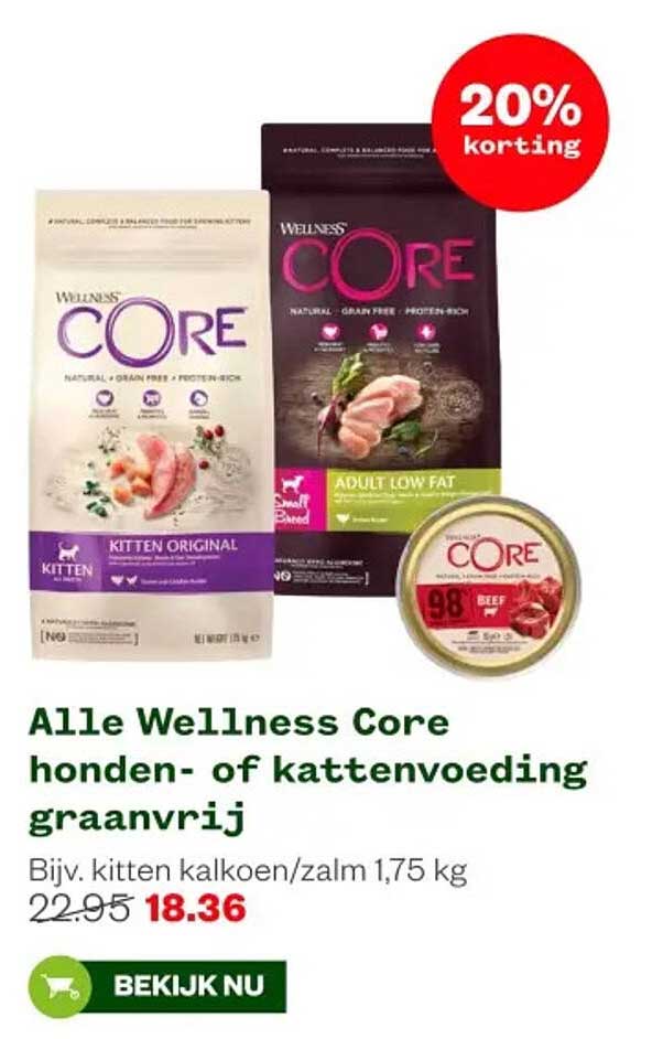 Alle Wellness Core honden- of kattenvoeding graanvrij