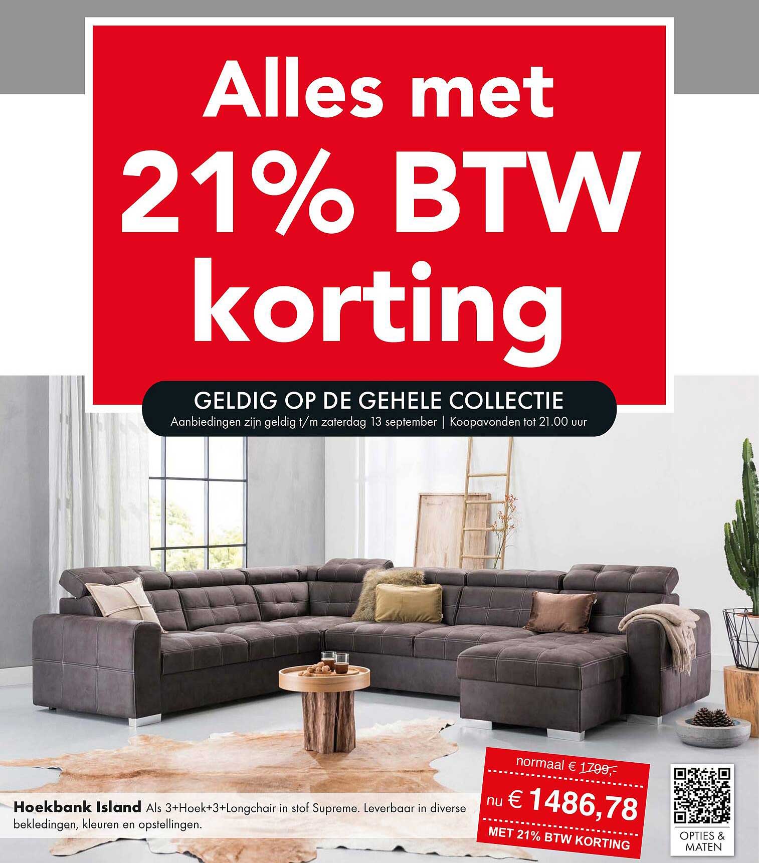 Alles met 21% BTW korting