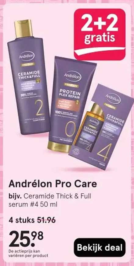 Andrélon Pro Care bijv. Ceramide Thick & Full serum #4 50 ml