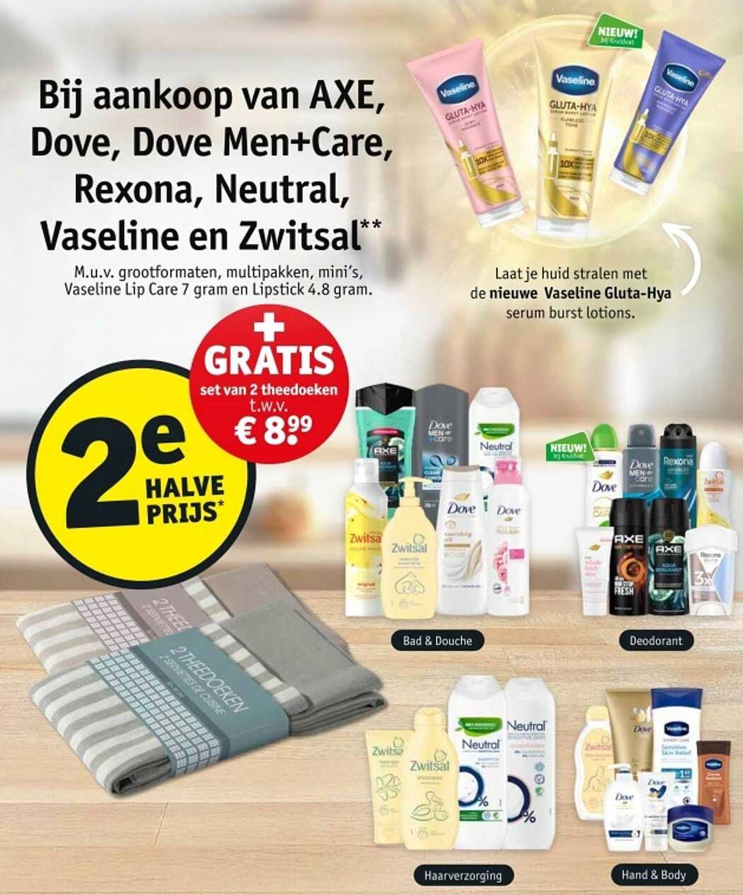 Bij aankoop van AXE, Dove, Dove Men+Care, Rexona, Neutral, Vaseline en Zwitsal**