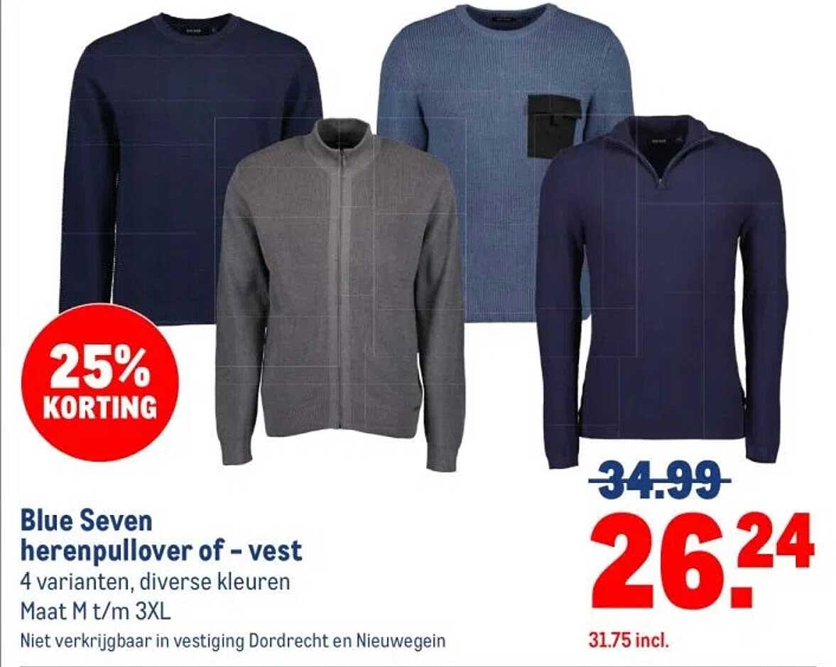 Blue Seven herenpullover of - vest