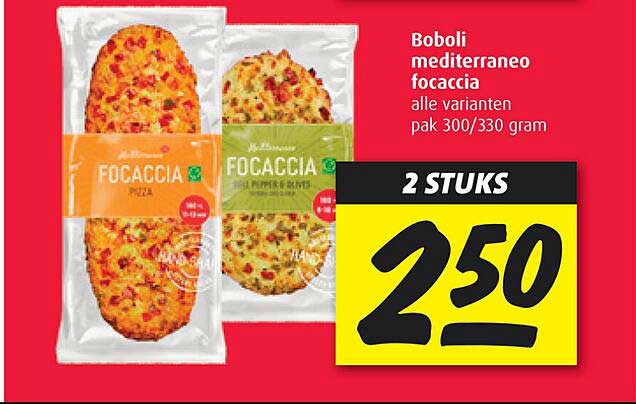 Boboli mediterraneo focaccia