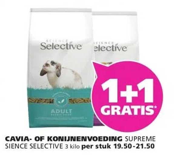 CAVIA- OF KONIJNNENVOEDING SUPREME SIENCE SELECTIVE 3 kilo per stuk 19.50-21.50