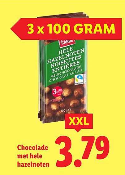 Chocolade met hele hazelnoten