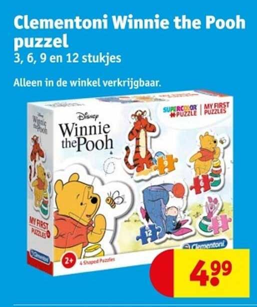 Clementoni Winnie the Pooh puzzel 3, 6, 9 en 12 stukjes
