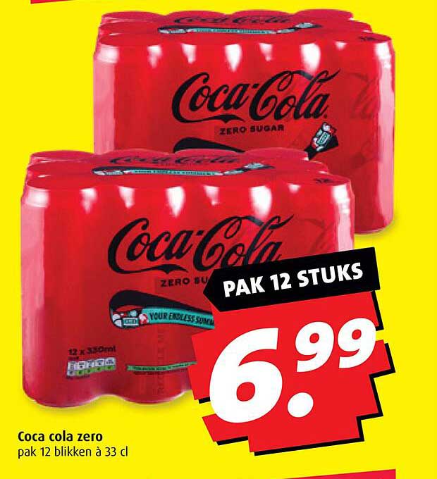 Coca cola zero pak 12 blikken à 33 cl