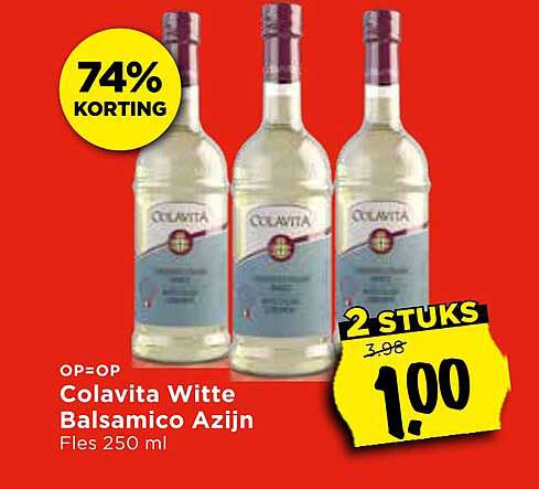 Colavita Witte Balsamico Azijn Fles 250 ml