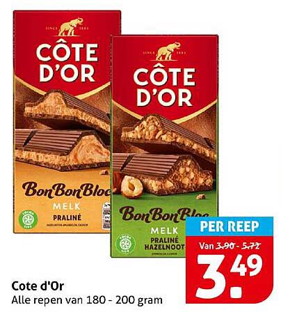 Cote d'Or BonBonBloc Melk Praliné