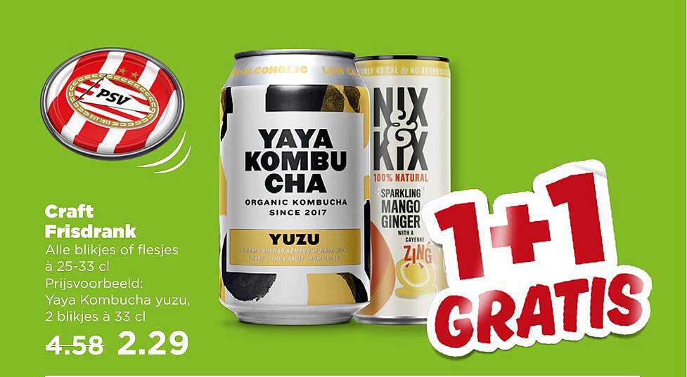 Craft Frisdrank, 1+1 GRATIS