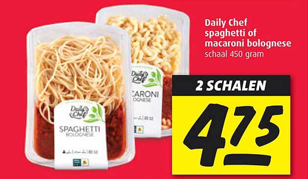 Daily Chef spaghetti of macaroni bolognese schaal 450 gram