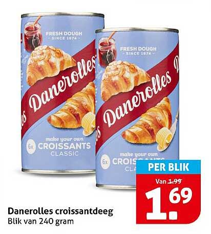 Danerolles croissantdeeg Blik van 240 gram