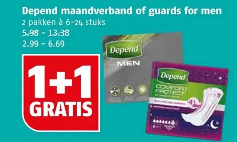 Depend maandverband of guards for men