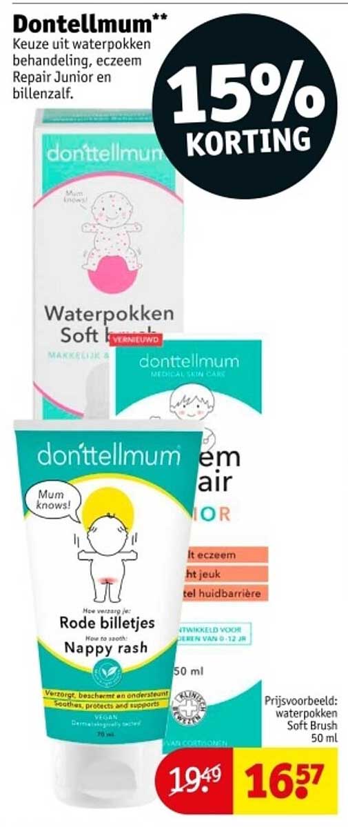 Dontellmum Waterpokken Soft en andere huidverzorgingsproducten