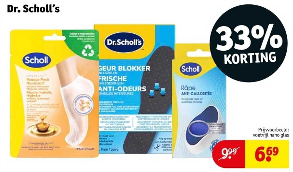 Dr. Scholl's aanbiedingen met 33% korting