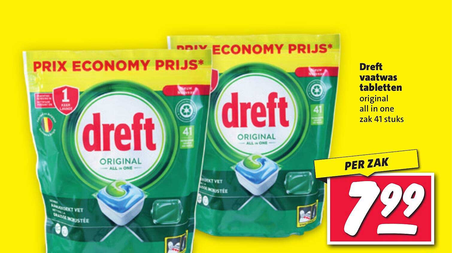 Dreft vaatwas tabletten original all in one zak 41 stuks