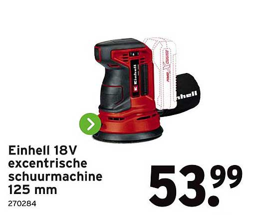 Einhell 18V excentische schuurmachine 125 mm