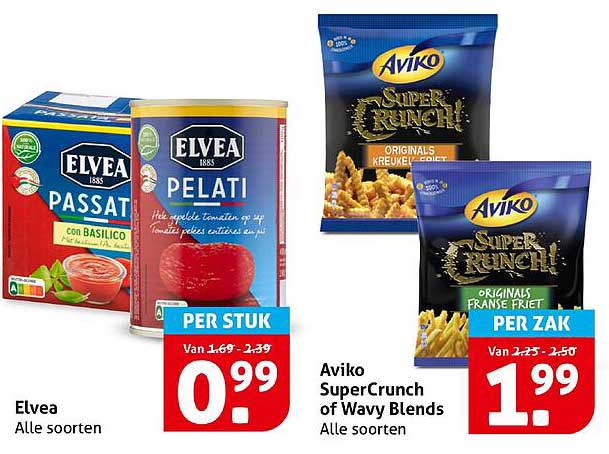 Elvea Passata en Pelati - Aviko SuperCrunch of Wavy Blends