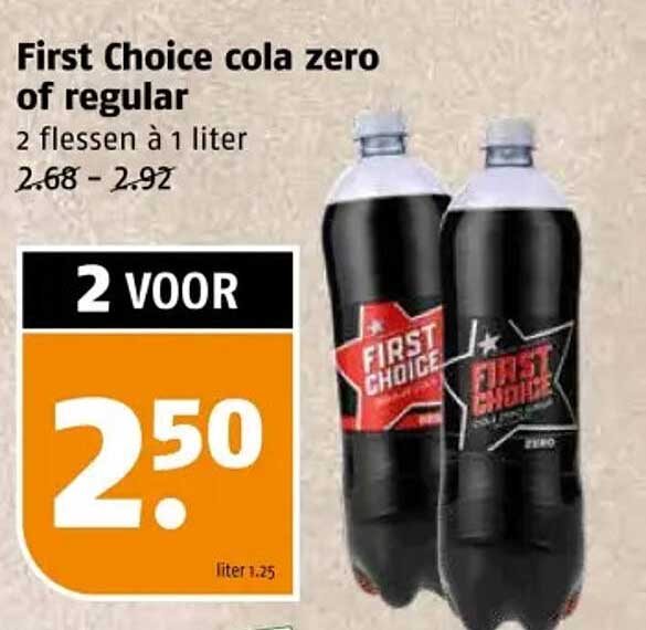 First Choice cola zero of regular