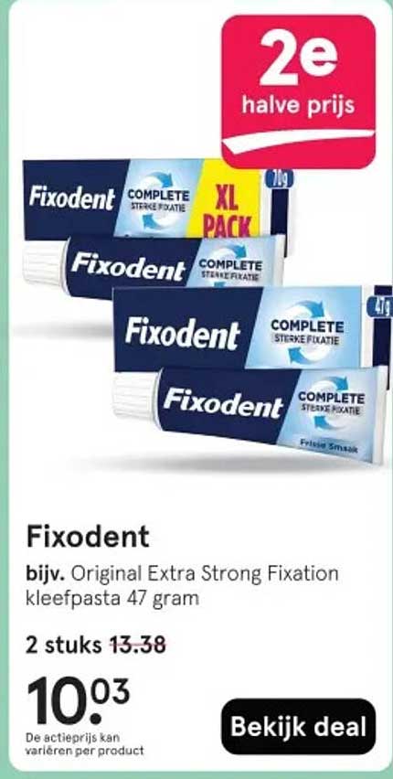 Fixodent bijv. Original Extra Strong Fixation kleefpasta 47 gram