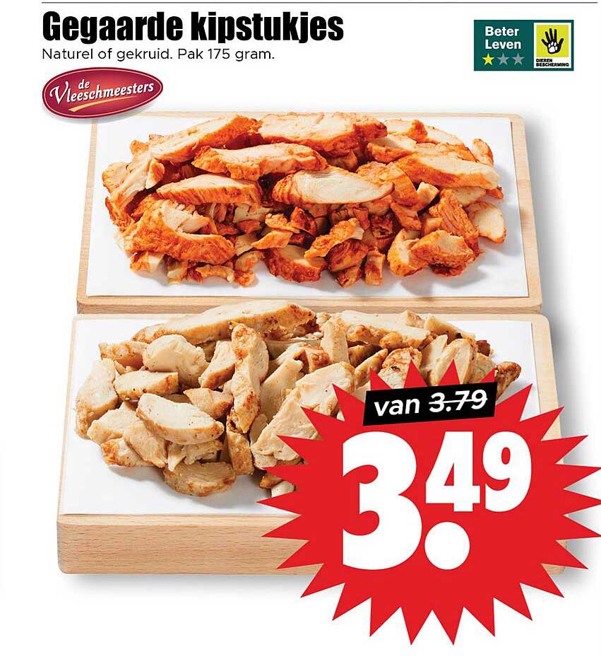 Gegaarde kipstukjes