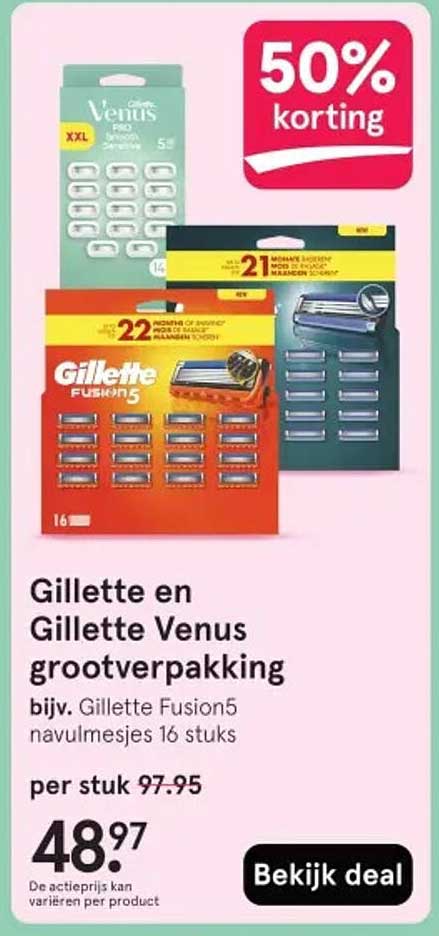 Gillette en Gillette Venus grootverpakking