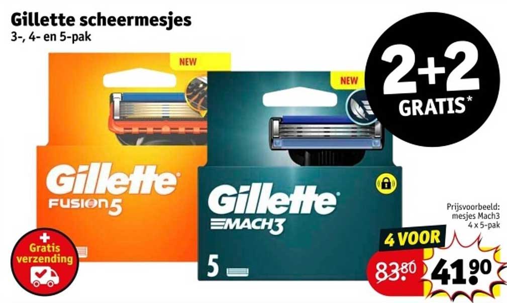 Gillette scheermesjes 3-, 4- en 5-pak