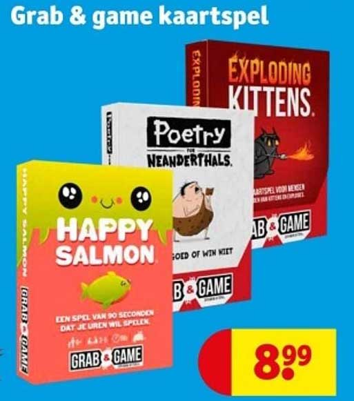 Grab & game kaartspel - Happy Salmon
