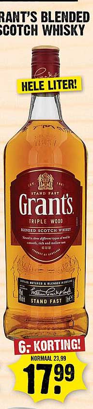 Grant's Blended Scotch Whisky - Hele liter!