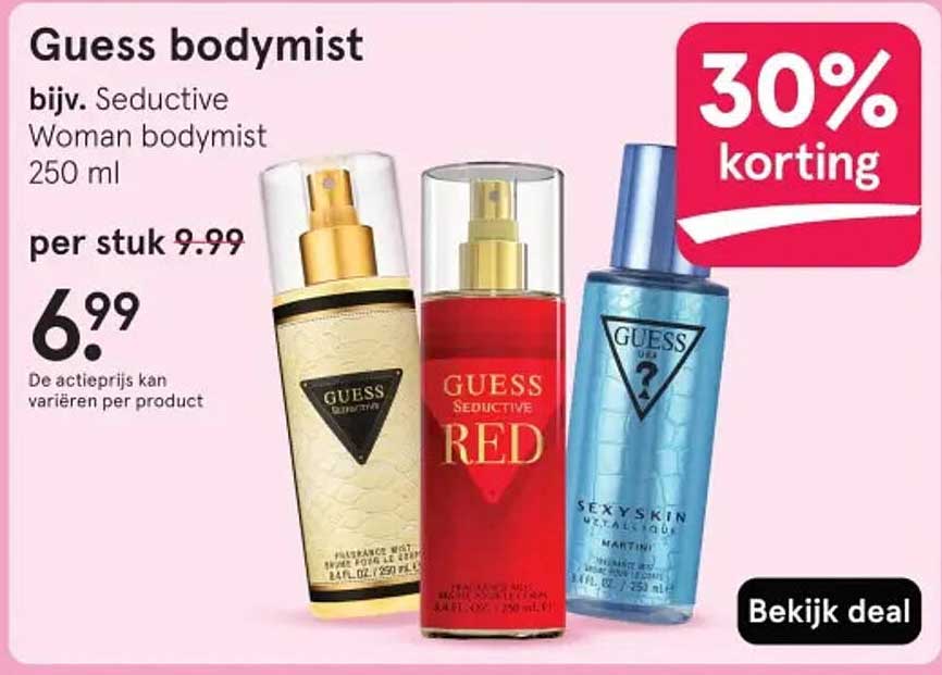 Guess bodymist bijv. Seductive Woman bodymist 250 ml