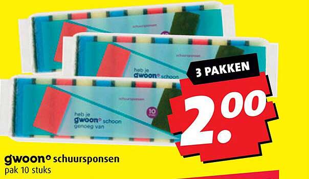 gwoon schuursponsen pak 10 stuks