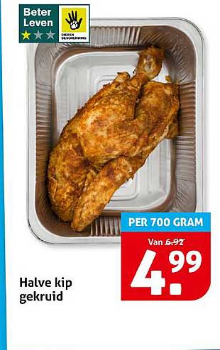 Halve kip gekruid