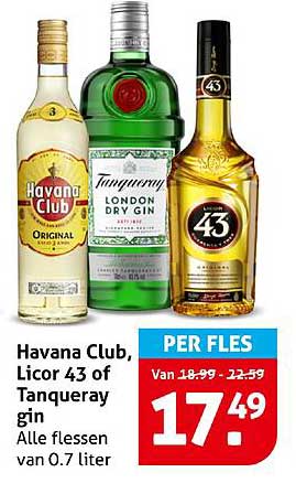 Havana Club, Licor 43 of Tanqueray gin