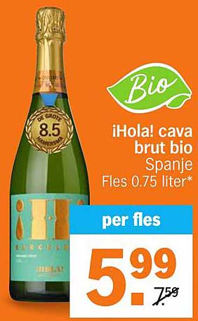 ¡Hola! cava brut bio Spanje Fles 0.75 liter