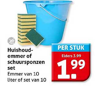 Huishoud-emmer of schuurponzen set