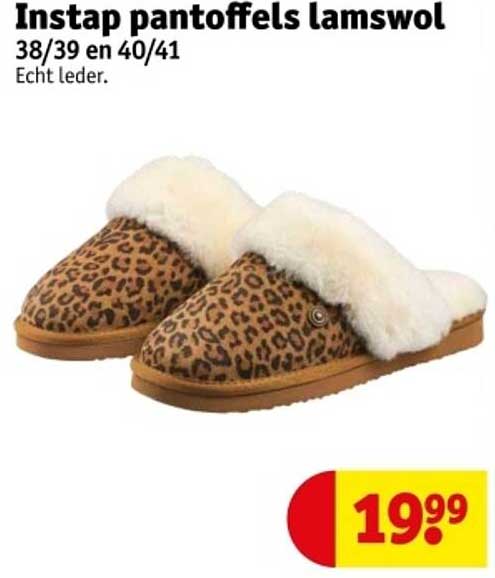Instap pantoffels lamswol 38/39 en 40/41