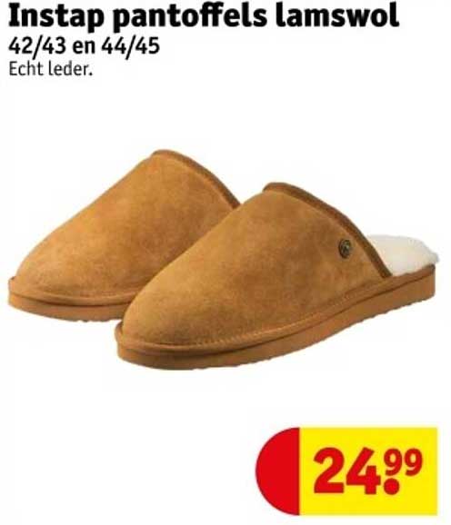 Instap pantoffels lamswol 42/43 en 44/45