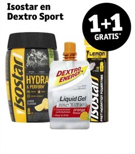Isostar en Dextro Sport 1+1 GRATIS
