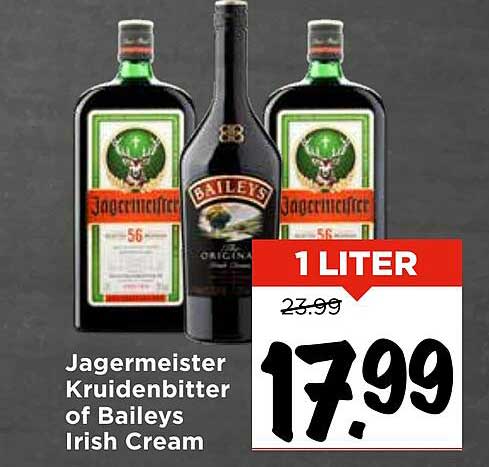 Jägermeister Kruidenbitter of Baileys Irish Cream