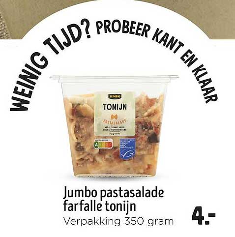 Jumbo pastasalade farfalle tonijn