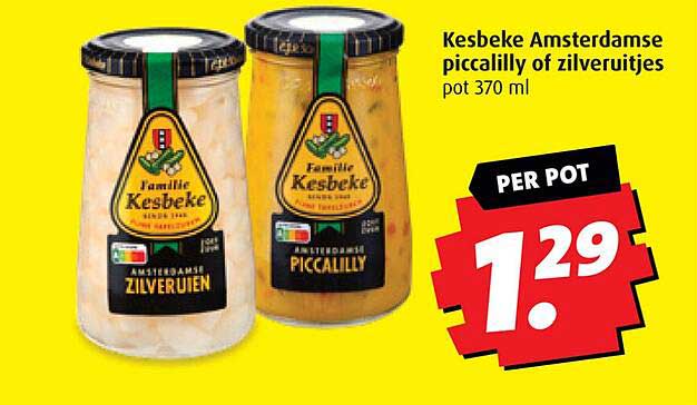 Kesbeke Amsterdamse piccalilly of zilveruitjes pot 370 ml