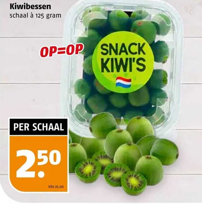 Kiwibessen schaal à 125 gram
