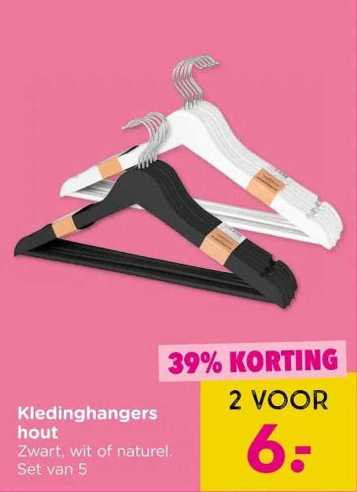 Kledinghangertjes hout - Set van 5