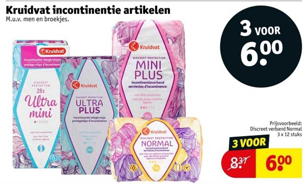 Kruidvat incontinentie artikelen