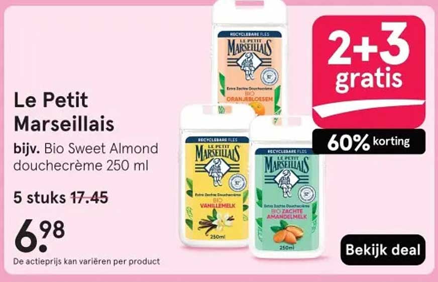 Le Petit Marseillais bijv. Bio Sweet Almond douchecrème 250 ml