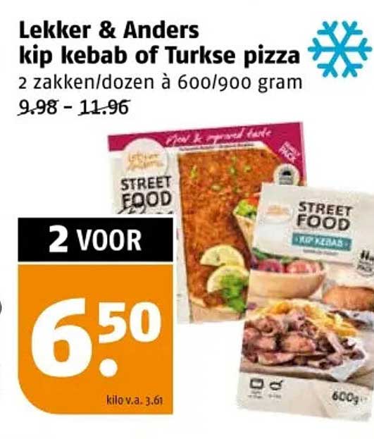 Lekker & Anders kip kebab of Turkse pizza